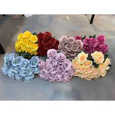 Silk flowers in bulk wholesale rose artificial silk daisy rose flowers wall heads for home wedding decoration diy wreath accessories craft fake flower 80pcs 5cm (multicolor). Artificial Roses 18 Heads Roses Bunches Wedding Decoration Artificial Flower Wholesale Buy Artificial Rose Flower Bunches 18 Heads Rose Flowers Wedding Rose Flowers Product On Alibaba Com