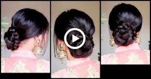 Quick Easy Braided Bun Hairstyle For Parties Indian Wedding Guest Hairstyle For Medium Bun Hairstyles Long Hair Wedding Styles Wedding Guest Hairstyles