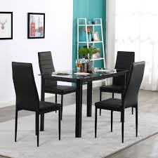 Belk.com has been visited by 100k+ users in the past month 5 Piece Dining Table Set 4 Chair Glass Metal Kitchen Room Breakfast Furniture Dining Sets Home Garden