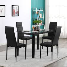 You may find metal kitchen cabinets available in a cool crisp, futuristic stainless steel, which comes in various colors or an antique heartwarming, glow of copper. 5 Piece Dining Table Set 4 Chair Glass Metal Kitchen Room Breakfast Furniture Dining Sets Home Garden