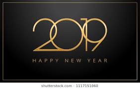 2019 Happy New Year Greeting Card Gold And Black Background Vector Illustration Happy New Year Greetings New Year Greeting Cards New Year Greetings