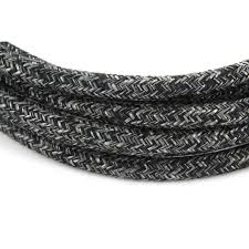 Cable Textile Lin Naturel Anthracite Ho3vv F 2x0 75mm2 3m Chacon Textiles