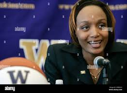 New Washington women's basketball coach Tia Jackson speaks at a news  conference introducing her, Friday, April 6, 2007, in Seattle. Jackson, 34,  is a former assistant at Virginia Commonwealth, Stanford, UCLA and,