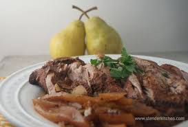 Slow Cooker Balsamic Honey Pork Tenderloin With Pears Slender Kitchen Recipe Healthy Crockpot Recipes Slow Cooker Pork Honey Pork