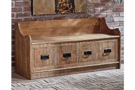 Clean fabric with mild soap and water, let air dry; Garrettville Storage Bench Ashley Furniture Homestore
