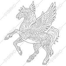 Horse with flying birds, vector. Pin On Pushistik