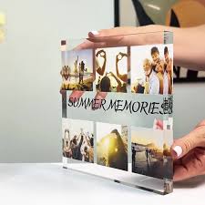 Photo Collage Acrylic Glass Photo Summer Memories Personalized Acrylic  Custom Art Collage Block Unique Home Custom Memories Picture Gift
