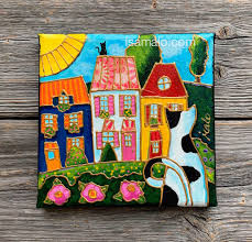 J Ai Le Plaisir De Vous Presenter Cet Article De Ma Boutique Etsy Peinture Originale Chat Acryliq En 2020 Comment Peindre Art Fantaisiste Toiles Peinture Acrylique