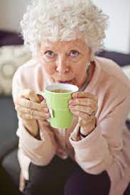 Mature Lady at Home Drinking Tea – Jacob Lund Photography Store- premium  stock photo