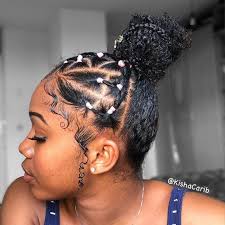 Ballerina buns require long locks, but other bun hairstyles work on short hair. Rubber Band Bun With Baby Hair Black Hair Tribe