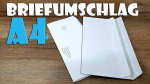 Briefe falten, kann das nicht fast schon das baby in der wiege? Briefumschlag Falten Fur Din A4 Papier Envelope From A4 Sheet Tutorial 4k Youtube