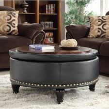 Square ottomans often have a cubic appearance large square faux leather ottoman from simpli home features four cushion tops for seating, flipped to reveal individual table top trays for dining or drinks. Copper Grove Payara Round Storage Ottoman With Flip Top Surface On Sale Overstock 7945167