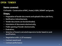 Each type of tender has advantages and disadvantages respectively and its implementation is depending on the suitability of the tendering process. Procurement Procedure And Preparation Of Procurement Plan With Reference To Karnataka Ppt Download