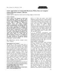 Authors can make use of. Pdf Genre Approaches To Comparable Discourses With A Focus On Computer Science Research Article A Review Wasima Shehzad Academia Edu
