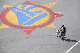 Colorful street art logo painted