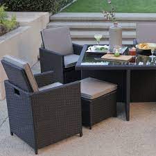 Kubi All Weather Wicker Nesting Dining Set Seats 4 Pool Furniture Sets At Hayneedle Outdoor Patio Furniture Wicker Outdoor Furniture Set Pool Furniture
