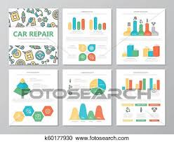 Set Of Colored Car Service And Auto Repair Elements For