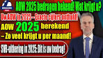 Alles over AOW 2025: Ontdek exact hoeveel u ontvangt van ... - YouTube