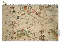 Antique Maps Old Cartographic Maps Antique Map Of The Nautical Chart Of Mediterranean Area Carry All Pouch