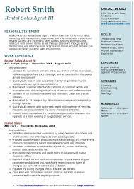 Car rental agents provide support to people who need to rent a vehicle for a short period of time. Rental Sales Agent Resume Samples Qwikresume