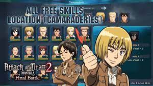We did not find results for: All Free Skills Camaraderie Guide Attack On Titan 2 Final Battle Youtube