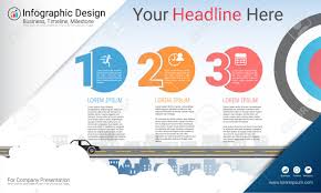 Business Infographics Report With Process Flowchart 3 Options