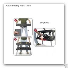 Workbench Folding Sawhorse Tool Keter Table Movable Clamping Station Garage Work Folding Sawhorse Keter Folding Work Table Workbench