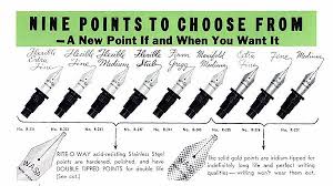 Nib Size Chart Esterbrook Pen Nib Fountain Pen Nibs