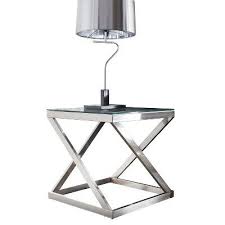 Coylin Square End Table Brushed Nickel Finish Signature Design By Ashley End Tables Signature Design By Ashley Glass Top Table
