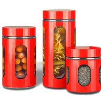 Red rae dunn pet treat canister santa paws. Red Kitchen Canisters Jars You Ll Love In 2021 Wayfair