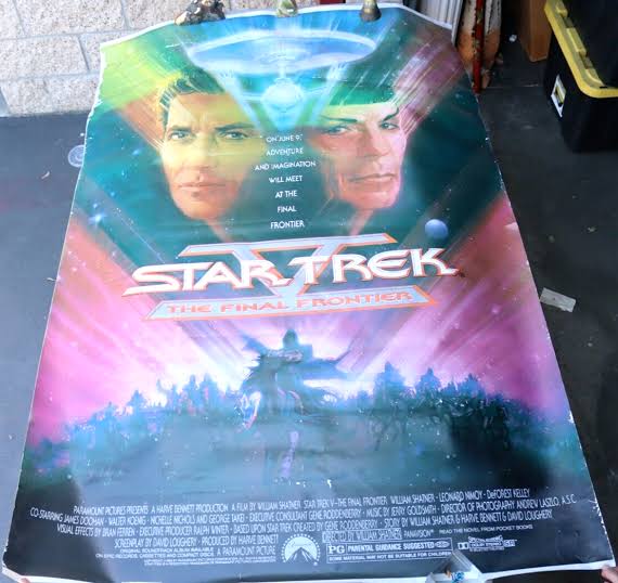 VINTAGE 1989 STAR TREK V 5 THE FINAL FRONTIER HUGE ORIGINAL MOVIE POSTER  68x47