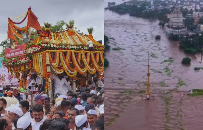 आळंदी पालखी सोहळ्यावर निर्बंधइंद्रायणी नदीच्या पुरामुळे मर्यादित वारकर्‍यांनाच प्रवेश