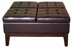 Round black faux leather ottoman coffee table: 15 Best Ottoman Coffee Tables With Trays Decor Outline