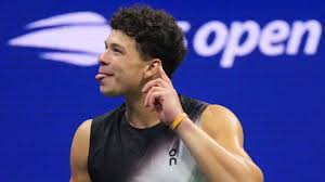 Ben Shelton celebrates reaching the US Open final