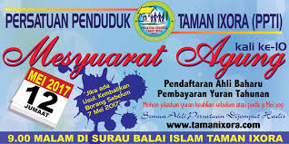 Bagaimanapun persatuan penduduk kesumba kurang berpuas hati dengan tempoh yang ditetapkan oleh pamaju yang dirasakan begitu lama. Laman Blog Persatuan Penduduk Taman Ixora Bandar Baru Salak Tinggi Sepang Selangor Mesyuarat Agung Persatuan Penduduk Taman Ixora Kali Ke 10