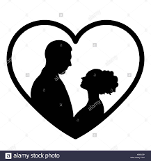 Liebespaar Silhouette Vektor Flachbild Symbol Logo Braut Und Brautigam Umrisse Zeichnen Die Konturen Der Liebenden Manner Und Frauen Einander In Die Horen Stock Vektorgrafik Alamy