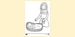 Free, printable coloring pages for adults that are not only fun but extremely relaxing. Baby Moses Printable Colouring Sheet Parents Colouring