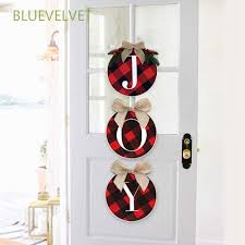 Christmas decorations for staircase diy. Bluevelvet Diy Christmas Wreath Crafts Festival Supplies Christmas Decorations For Windows Doors Staircase Scene Layout Grid Cloth Round Garland Home Decor Shopee Philippines