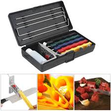 Gently push, while using a rolling motion to sweep the sharpener's corner from one side of the serration or scallop to the other. Steel Apex Edge Wicked Lansky Knife Sharpener Sharpening System Fix Angle Sharpener Knife Sharpener Tool Kit Wish