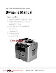 Dell inkjet printer 720 printer type: Dell 1815dn All In One Laser Printer Owner S Manual Manualzz