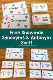 Free Snowman Synonyms And Antonym Sort The Autism Helper Synonyms And Antonyms Antonym Antonyms Activities