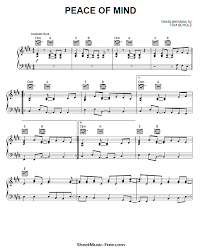 It's always easier to learn a song that you're already familiar with, so what would be better than to entertain yourself with your favorite h. Peace Of Mind Sheet Music Boston Sheetmusic Free Com