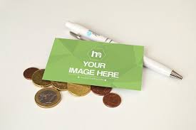 Business Card With Euro Coins Mediamodifier Online Mockup Generator Euro Coins Money Concepts Cards