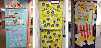 It couldn't be simple just use painter's tape to block off a rectangular inset on the doors, then cover the entire surface with a coat of paint in your favorite color. Teacher Appreciation Door Decorating Ideas Tips For Pto And Pta Leaders Pto Today