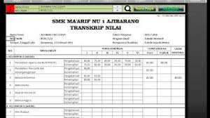 Aplikasi untuk membuat transkrip nilai siswa sma / smk menggunakan microsoft excel. Transkrip Kurikulum 2013 Update Mei 2016 Youtube