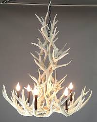 Nordic White Antler Chandelier 6 Lights Small