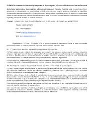 Rectifică / completează şterge adaugă tipăreşte (fără reclame) autoritatea nationala de supraveghere a prelucrarii bucuresti. 2