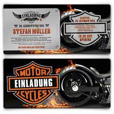 Einladungskarten Biker Geburtstag Einladung Geburtstagseinladung Biker Harleydavidson Birthday In Einladungskarten Online Einladungen Einladungskarten