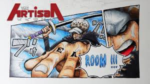 ↑ one piece manga and anime — vol. One Piece Drawing Trafalgar D Water Law Room Manga Chapter 975 Time Lapse The Artisan Youtube