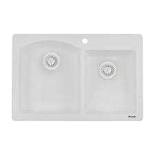 While a sink provides a basic functional feature in a kitchen, in the modern world, people tend to focus a lot of how their sink looks, along with how it works. Ruvati 33 X 22 Inch Epigranite Dual Mount Granite Composite Double Bowl Kitchen Sink Arctic White Rvg1344wh